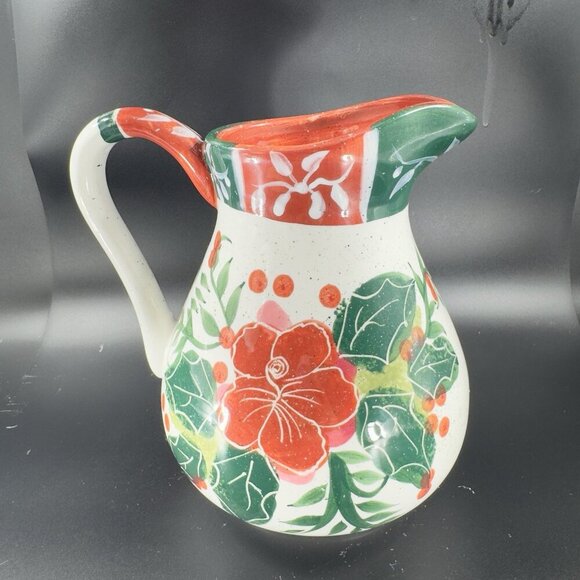 2003 Julie Ueland Pottery Stoneware Pitcher Jug Carafe Floral Pattern Enesco VTG - Picture 12 of 12